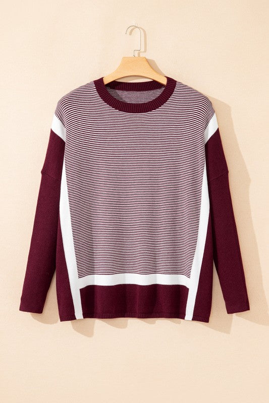 Stripe Colorblock Patchwork Dolman Sleeve Sweater Shop Style & More | Fresh Looks, Everyday Deals & Free Shipping