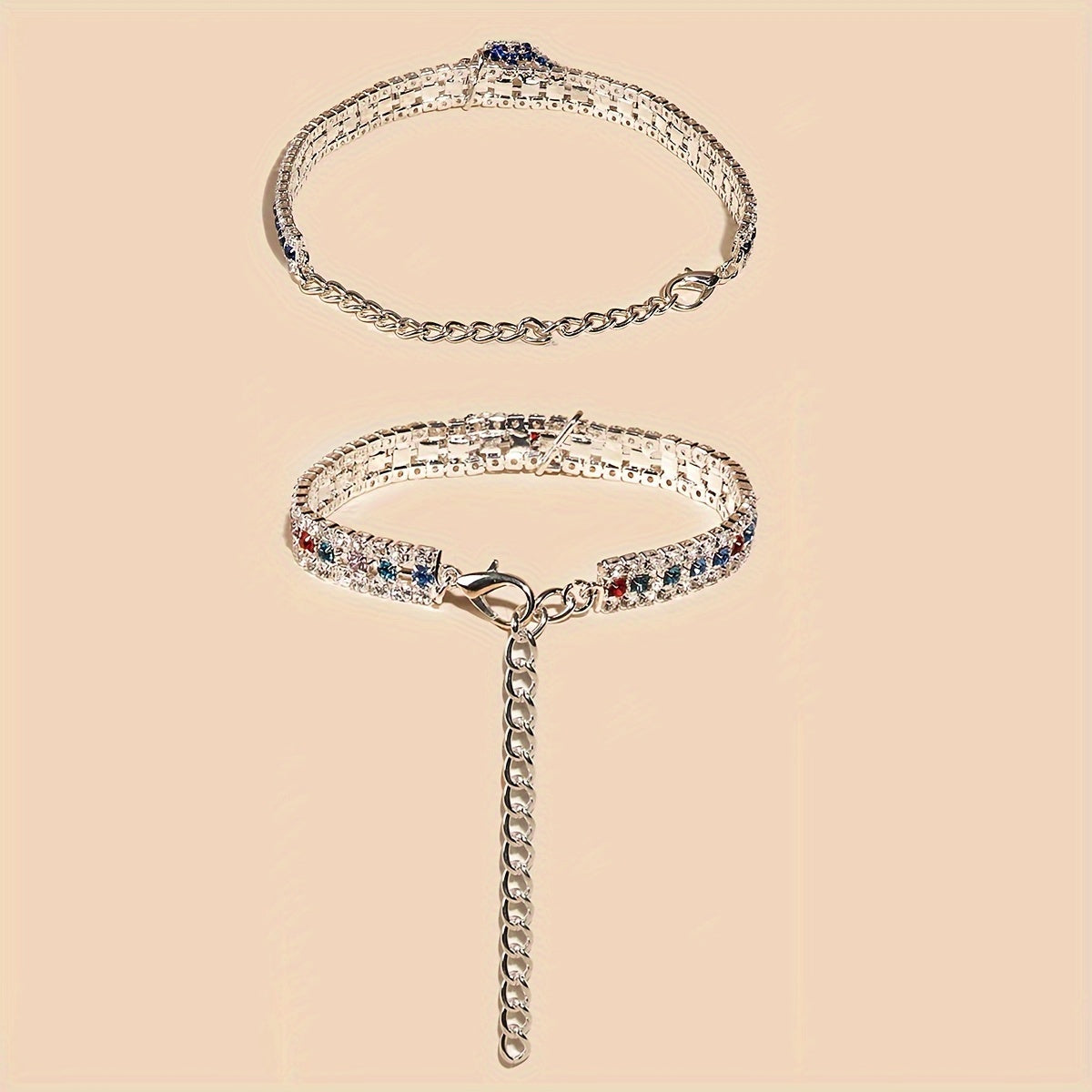 Elegant Pet Rhinestone Crown Pendant Necklace - Sparkling Multicolor Gemstone Accessory for Cats & Dogs, Random Color Selection NovaCart