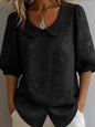 Women's Loose-Fit Retro 3D Embroidered Floral Shirt – Buttoned Casual Top FitiqueFit