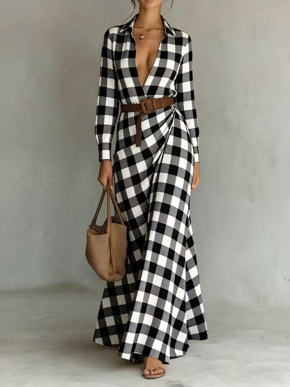 Women's Belted Irregular Pleated Dress FitiqueFit