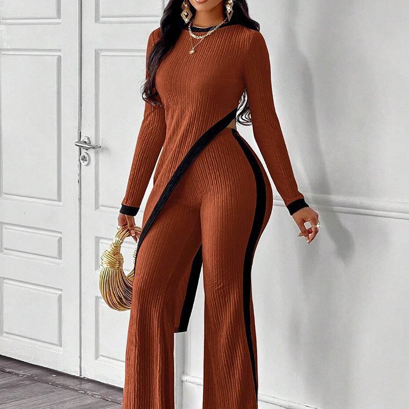 Women’s Asymmetrical Top and Pants Set FitiqueFit
