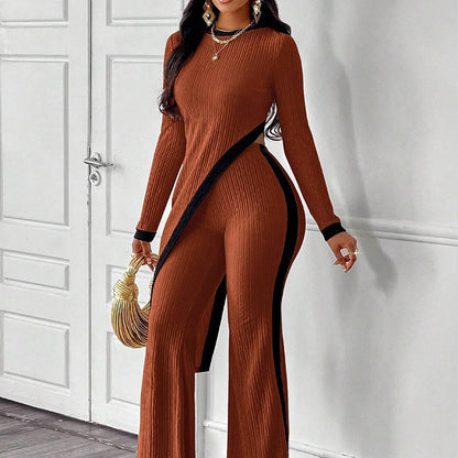 Women’s Asymmetrical Top and Pants Set FitiqueFit