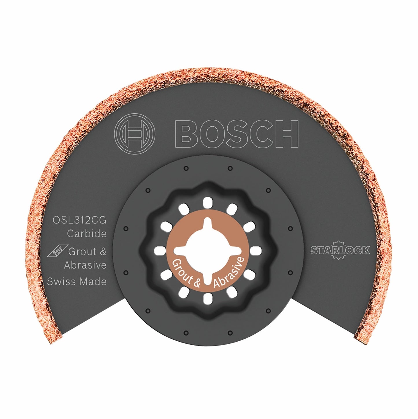 BOSCH OSL312CG 3-1/2 In. x 1/8 In. Starlock® Oscillating Multi Tool kerf Carbide Grit/Grout Grinding Blade VM Hardware