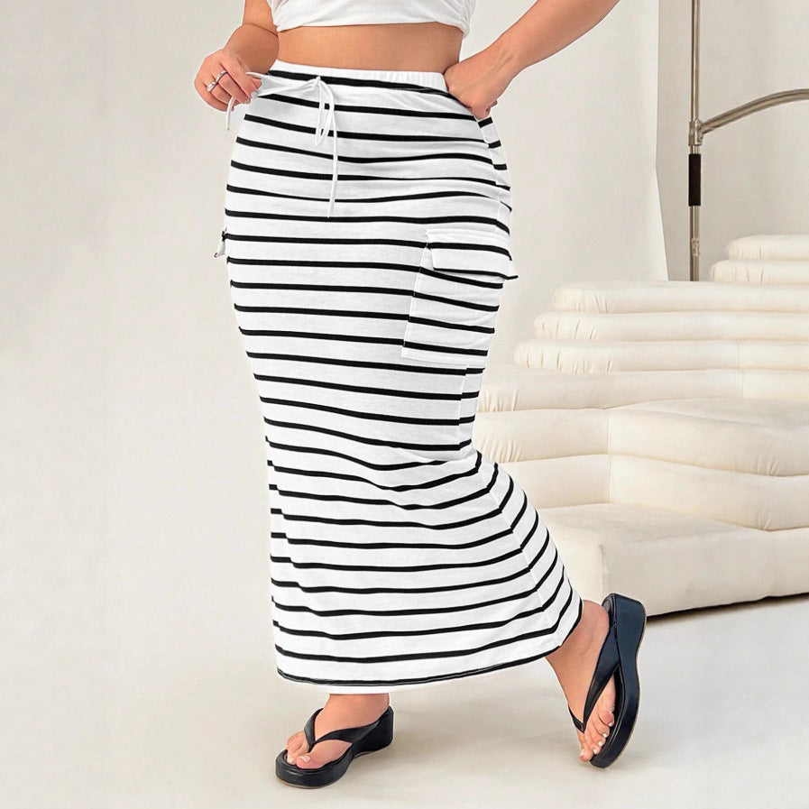 Knitted Simple Pocket Slim-fit Hip Skirt Grayceful LLC