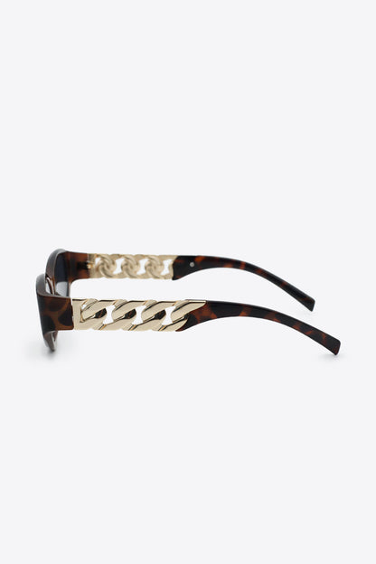 Chain Detail Temple Cat Eye Sunglasses New Era Fashion LLc