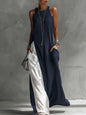 Women's Sleeveless Off-Shoulder Loose Maxi Dress with Pockets FitiqueFit