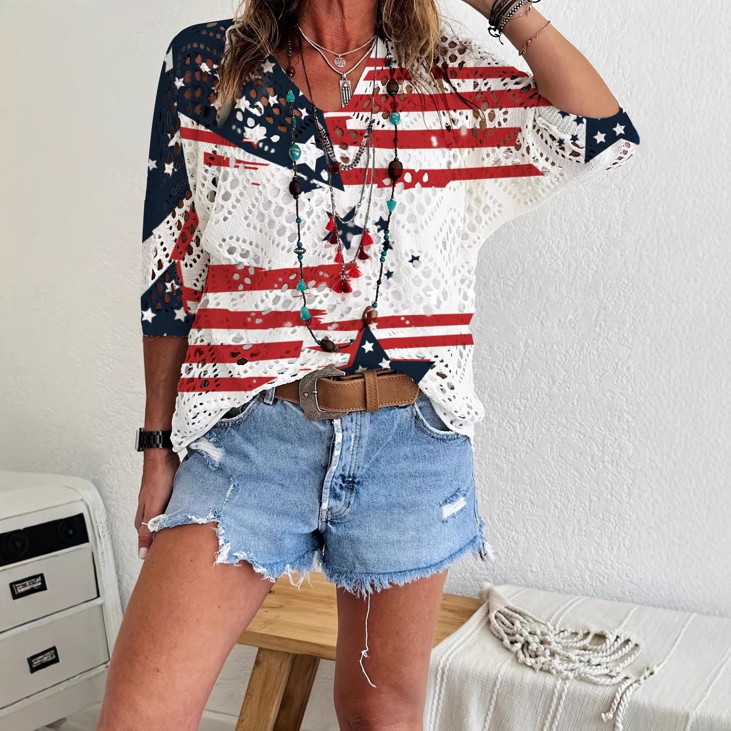Women's Batwing-Sleeve Sweater – Hollowed-Out 3D Knitted Print Relaxed Fit FitiqueFit