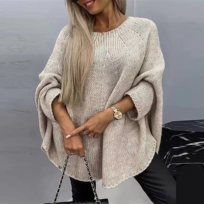 Winter Loose Batwing Sleeve Pullover Sweater Fashion Oversized Knitted Shawl Sweater Tops For Women Clothing Grayceful LLC