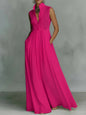 Women's French-Style High-Waist Midi Dress with Ribbon Tie FitiqueFit