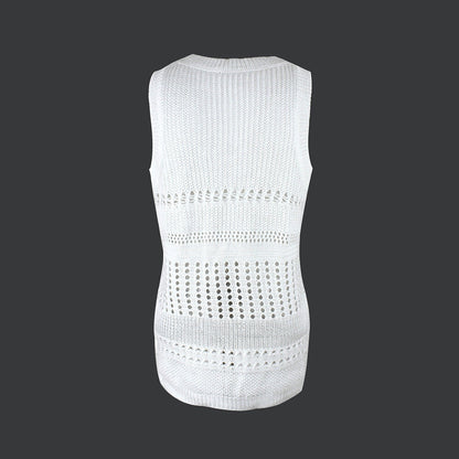 Women’s Solid Color Thin White Pullover Vest FitiqueFit