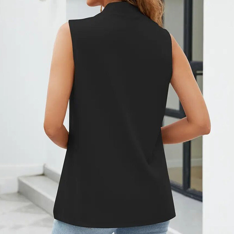 Women’s Sleeveless Stand-Collar Vest Cardigan FitiqueFit