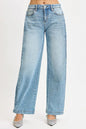 RISEN Mid Rise Wide Barrel Transferable Leg Snap Jeans West2East Surf