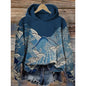 Women’s Printed Hooded Long Sleeve Pullover Sweatshirt FitiqueFit
