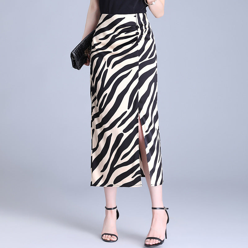 Women's High Waist Hip Split Fashion Sense Temperament Long Skirt Grayceful LLC