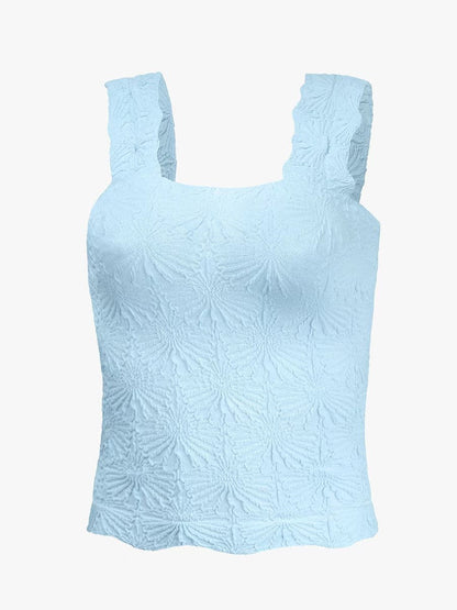 Women's Pleated Figure-flattering Square-neck Camisole FitiqueFit
