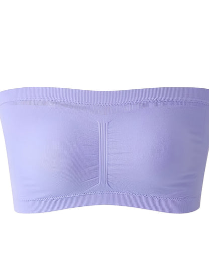 Plus Size Double-Layer Anti-See-Through Base Layer Tube Top Bra with Padded Cups, Wire-Free, and Underwire-Free NovaCart