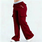 Women's Loose-Fit Casual Pants with Pockets – Solid Color Two-Tone Label FitiqueFit
