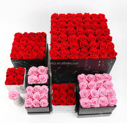 Elegant Custom Logo Preserved Roses Gift Box - Perfect for Mother's Day and Special Occasions
