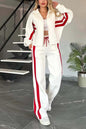 Women’s Y2K Striped Zip-Top Jacket – Retro Track Sports Suit FitiqueFit