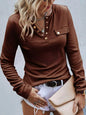 Knitted Buttoned Long Sleeve Pullover — Autumn & Winter Knitwear FitiqueFit