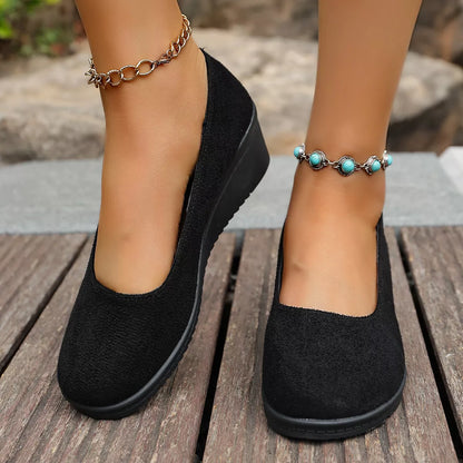 Wedge Heel Slip-On Loafers FitiqueFit