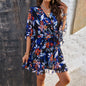 Floral Print Short Sleeves Dress FitiqueFit
