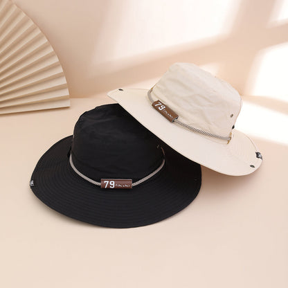 Wide-Brim Leather Patch Fisherman Hat – UV Sun Protection Outdoor Hat FitiqueFit