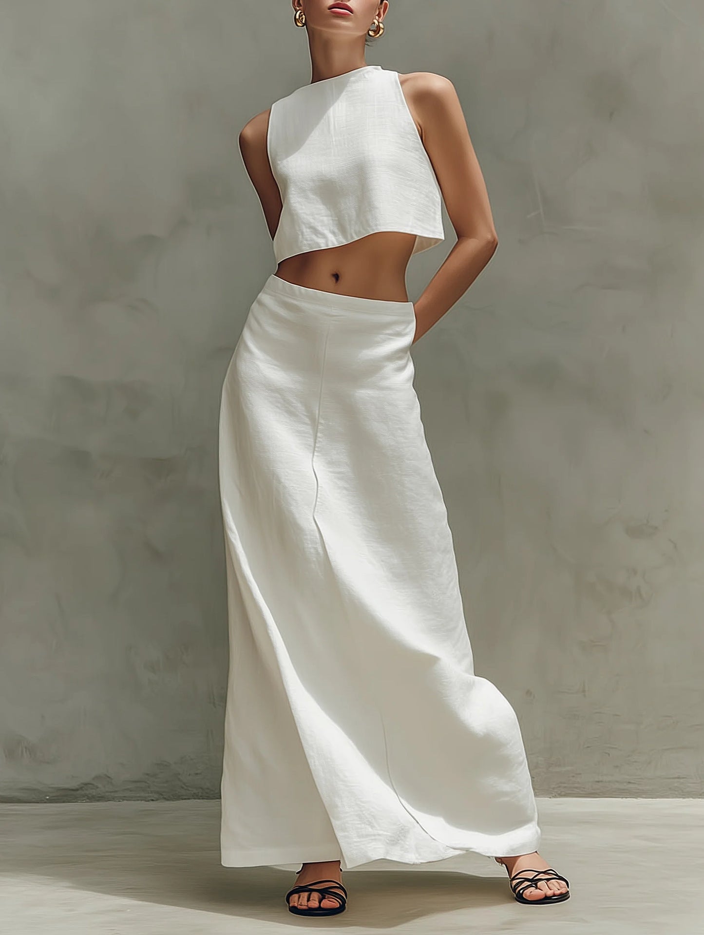 Women's Sleeveless Slimming Maxi Dress Two-Piece Set FitiqueFit