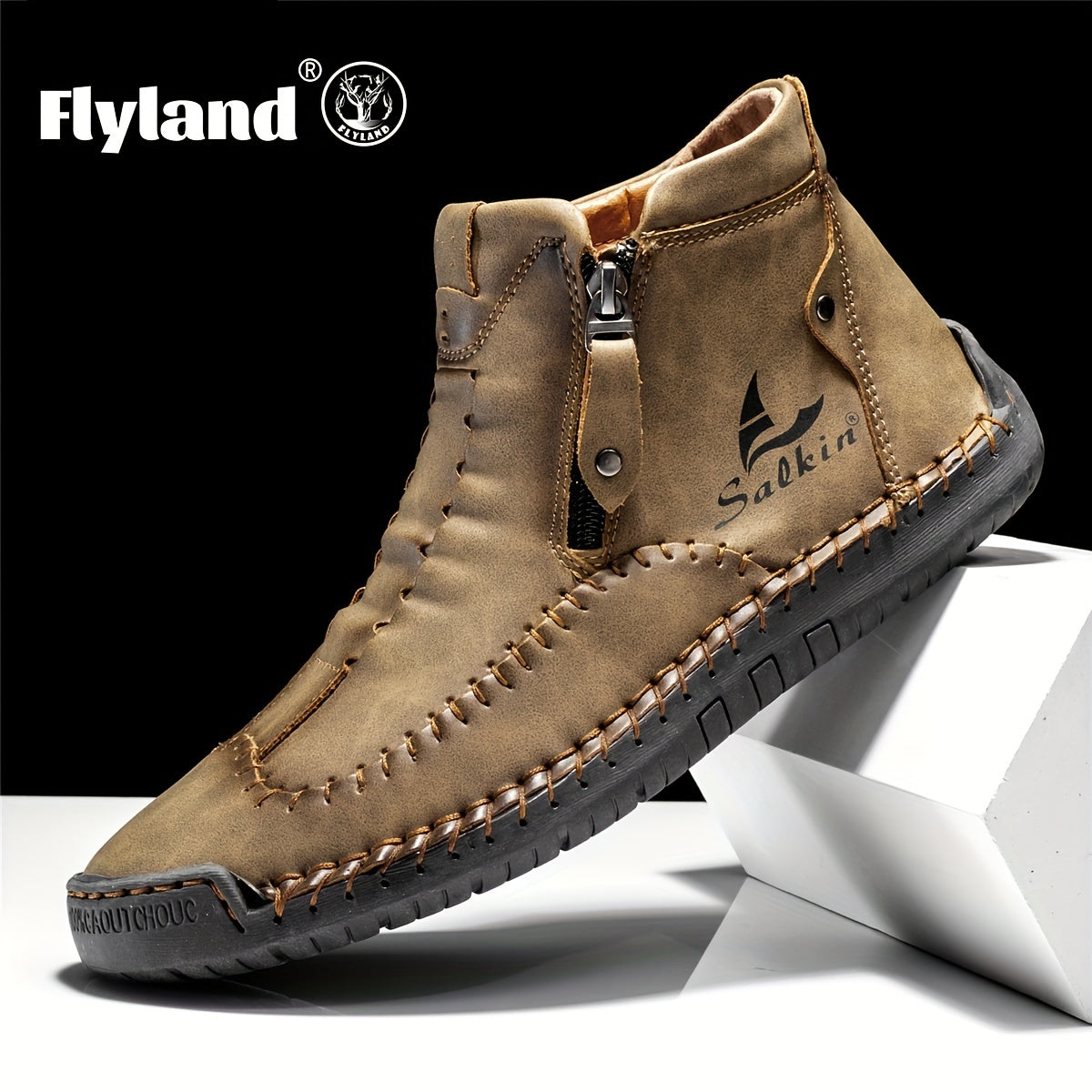FLYLAND Fashion Vintage Chukka Boots Driving Walking Shoes Business Casual Ankle Boots Daily Work Office Shoes NovaCart
