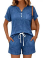 Casual Ribbed Knit Tee and Shorts Set New Era Fashion LLc