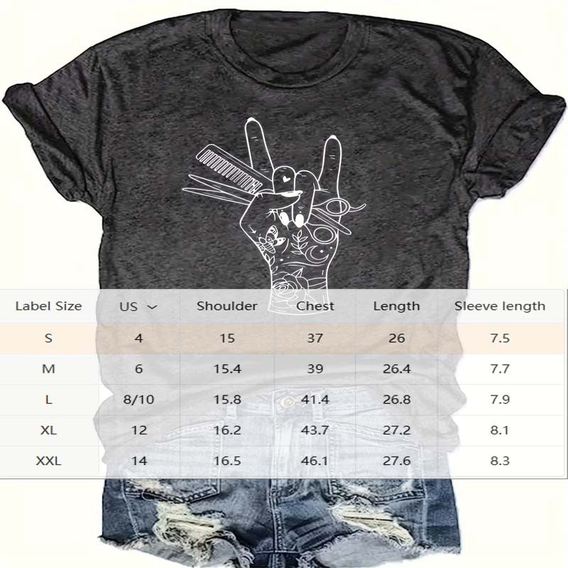 Print Crew Neck T-shirt, Casual Short Sleeve Top FitiqueFit