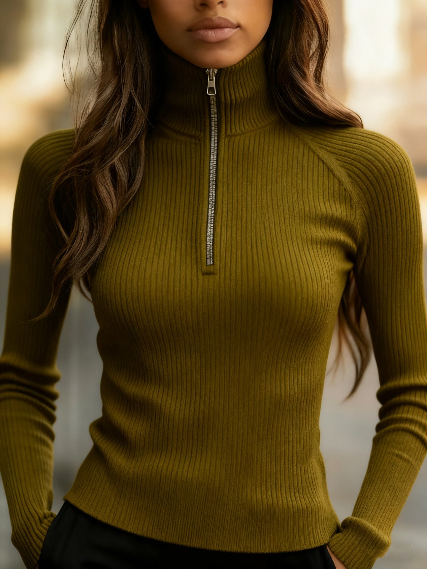 Elegant Slim-Fit Base Layer Knit Top For Women New Era Fashion LLc