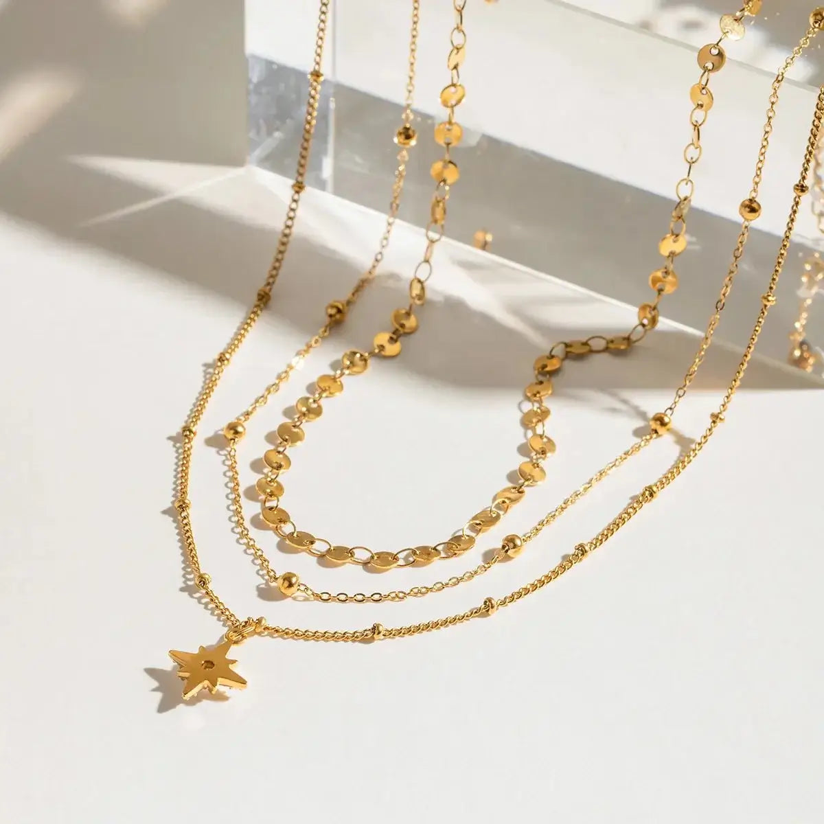 Stellar Drift Layered Necklace Ivory Embers