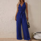 Women's Strap High-Waist Sleeveless Jumpsuit – Ice Silk Casual Wide-Leg FitiqueFit