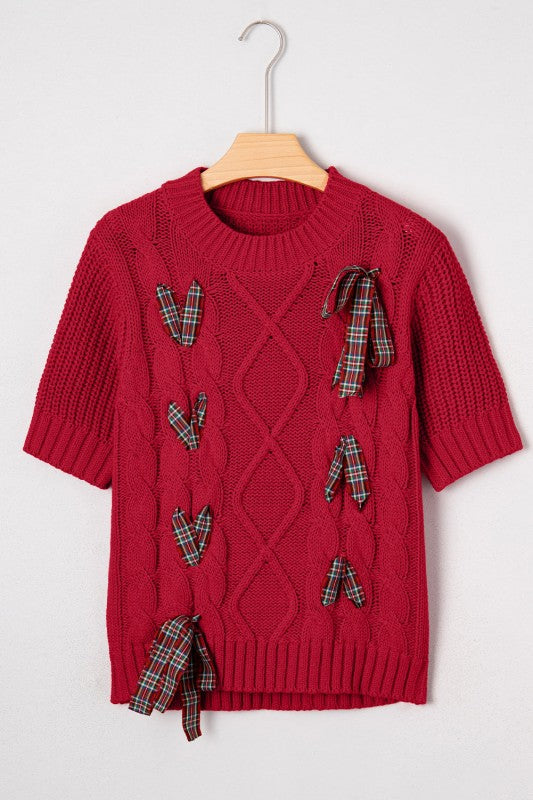 Christmas Plaid Lace-Up Puff Sleeve Sweater Shop Style & More | Fresh Looks, Everyday Deals & Free Shipping
