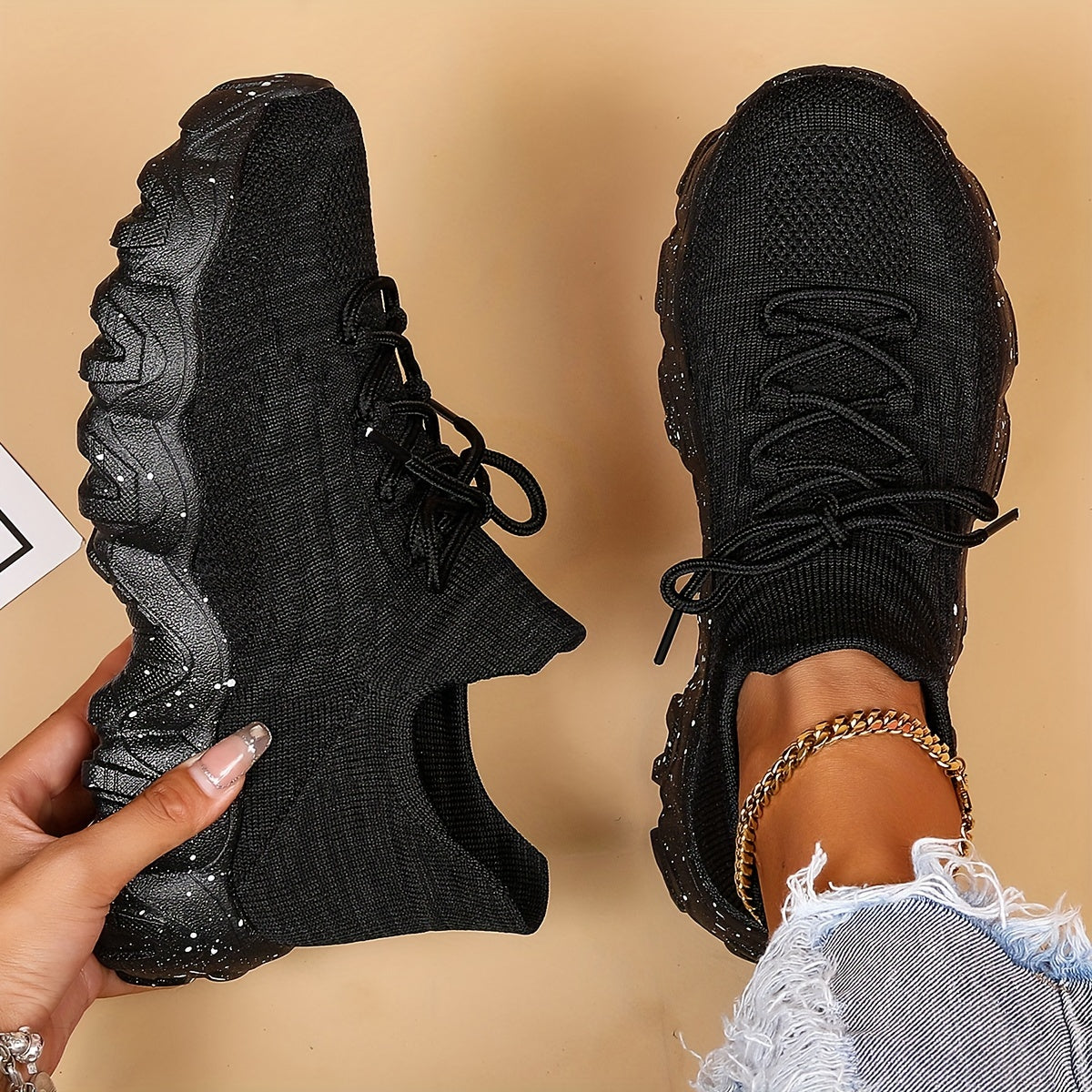Women'S Plus Size Casual Sports Shoes | Lightweight Breathable Running Shoes, Fashionable Slip-On Style, Low Top, Round Toe, Fabric Upper and Insole, Rubber Sole NovaCart