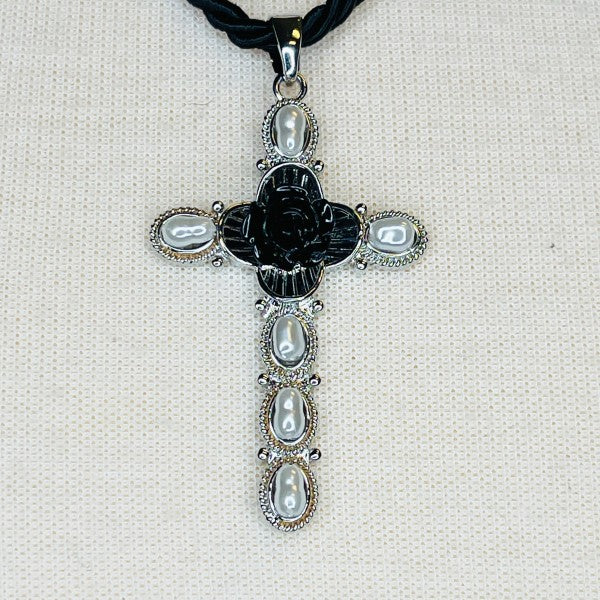 Layered Black Rose Cross Necklace Shop Style & More | Fresh Looks, Everyday Deals & Free Shipping