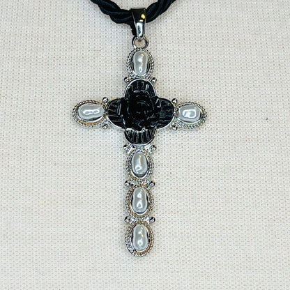 Layered Black Rose Cross Necklace Shop Style & More | Fresh Looks, Everyday Deals & Free Shipping