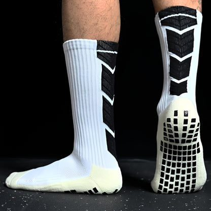 Non-slip Rubber Grip Cushion Soccer Sock | Fabric, All-season, Solid Color, Machine Washable, for Football, Basketball, Running, Hiking, Trekking, Yoga, Pilates - CT TAPESOCKS NovaCart