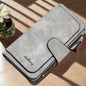 Vintage Faux Leather Long Wallet – Trifold Credit Card Holder with Snap & Zipper DailySale