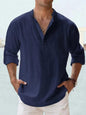 Men's Cotton Linen Long Sleeve Casual Shirt  Loose Tops SnagBag