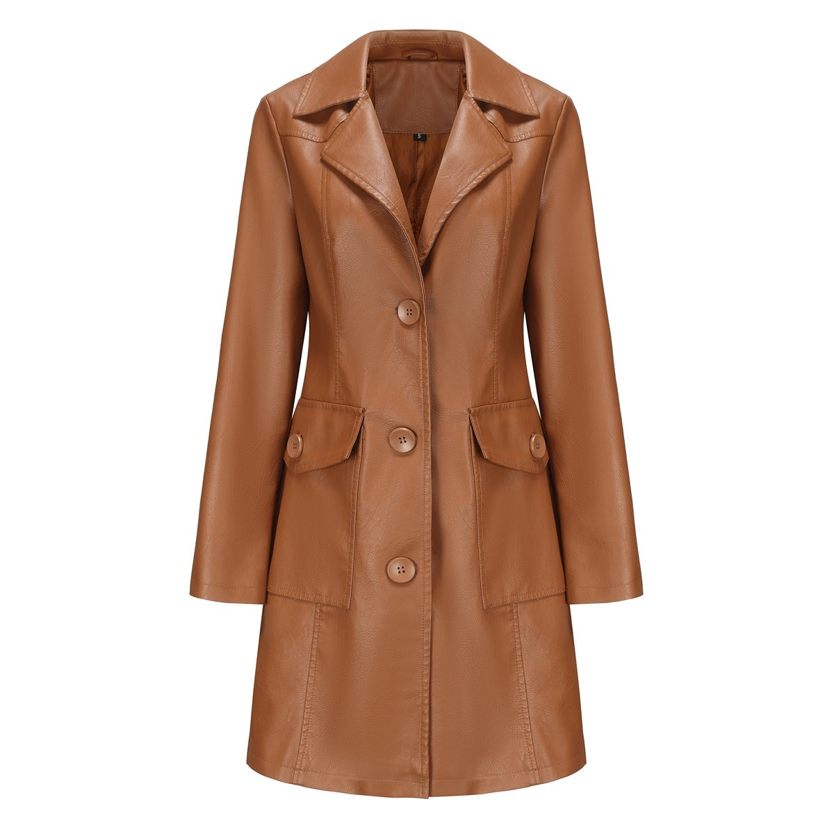 Women’s Long Leather Trench Coat – Fashion Outerwear FitiqueFit