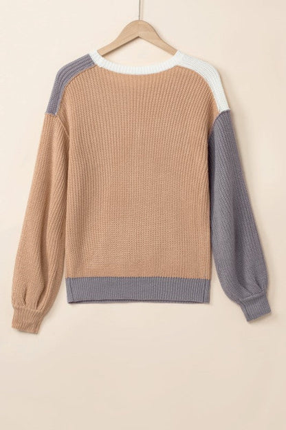 Colorblock Patchwork Round Neck Sweater Shop Style & More | Fresh Looks, Everyday Deals & Free Shipping
