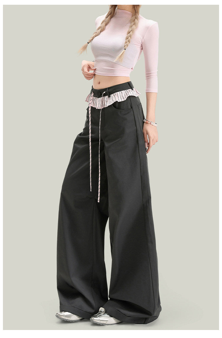 Women’s Vintage Lace Panel Casual Pants FitiqueFit