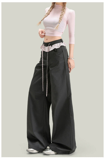 Women’s Vintage Lace Panel Casual Pants FitiqueFit