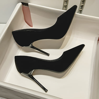 Ladies Pointed Toe Stiletto High Heels | Solid Color, Ultrahigh Heel, Flannel Upper, Tpu Sole, Synthetic faux leather Insole | Brand: Vipmrsking, Suitable For Fall Season, Women Shoes NovaCart
