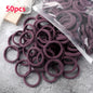 50pcs/Set Women   Basic Hair Bands 1.57inch Simple Solid Colors Elastic Headband Hair Ropes Ties Hair Accessories Ponytail Holder NovaCart