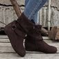 1.18inch Inner Height Increase Women's Short Boots with Flat Sole, Buckle Closure, Comfortable, Warm, and Lightweight, Women Shoes NovaCart