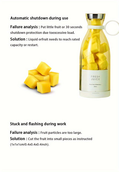[Portable Fruit Blender] Wireless Mini Fruit Blender Juicer - 350ML Portable Electric, Perfect for On-the-Go! NovaCart
