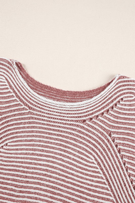 Stripe Ribbed Knit Boat Neck Sweater Shop Style & More | Fresh Looks, Everyday Deals & Free Shipping